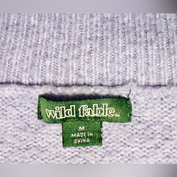 Wild Fable Purple Cable Knit Cropped Turtleneck Sweater, Women’s Size Medium - Picture 9 of 11